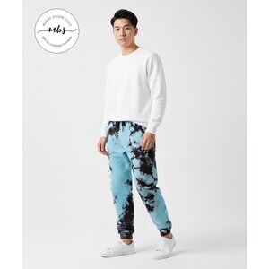 Hypland & Hunter X Hunter Anime Tie Dye Jogger Sweatpants Blue Black Men L